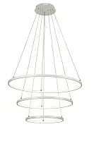 Люстра подвесная LED Pesaro OML-04803-113 Omnilux белая на 1 лампу, основание белое в стиле хай-тек кольца