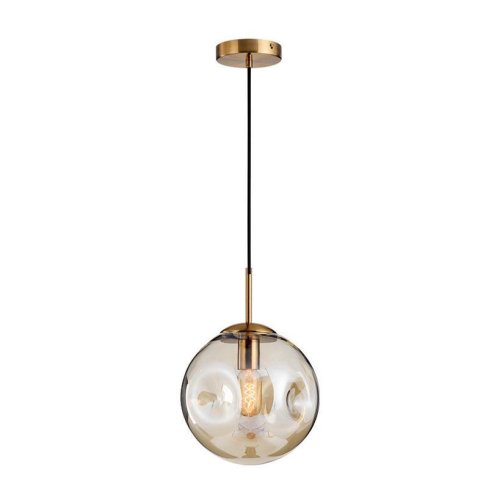 Светильник подвесной Amo V2081-P Moderli янтарный 1 лампа, основание латунь в стиле современный шар выдувное фото 2