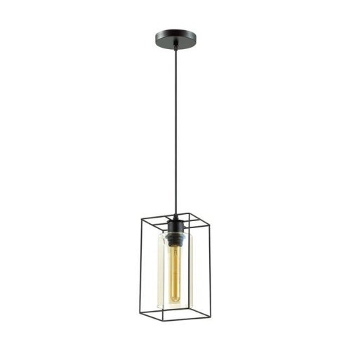 Светильник подвесной лофт Elliot 3728/1 Lumion янтарный прозрачный 1 лампа, основание чёрное в стиле лофт 