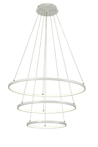 Люстра подвесная LED Pesaro OML-04803-113 Omnilux белая на 1 лампа, основание белое в стиле хай-тек кольца