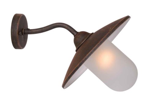 Светильник настенный ARUBA 11870/01/97 Lucide уличный IP44 коричневый 1 лампа, плафон белый в стиле рустик E27