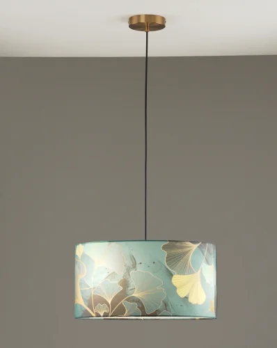 Светильник подвесной Gingko V11511-3P Moderli синий разноцветный на 3 лампы, основание золотое в стиле классический современный флористика кантри цветы фото 2 Светильник подвесной Gingko V11511-3P Moderli синий разноцветный на 3 лампы, основание золотое в стиле классический современный флористика кантри цветы фото 2