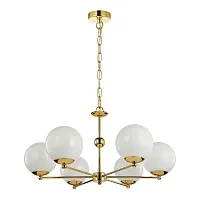 Люстра подвесная Undine 2811-6P Favourite белая на 6 ламп, основание золотое в стиле классический шар