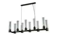 Люстра подвесная OTONO SP10 L980 BLACK CHROMIUM/TRANSPARENTE Crystal Lux прозрачная на 10 ламп, основание чёрное в стиле модерн 