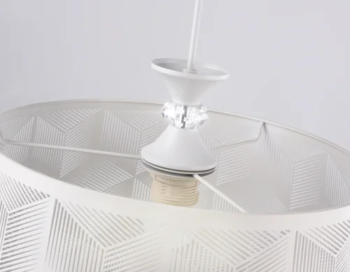Светильник подвесной TR8437 Ambrella light белый 1 лампа, основание белое в стиле кантри прованс современный  фото 6