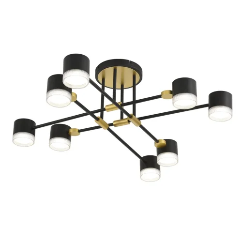 Люстра потолочная Leniana 8307/8C Lumion чёрная на 8 ламп, основание чёрное золотое в стиле минимализм фото 6