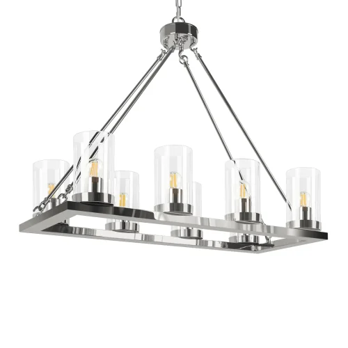 Люстра подвесная Candlelight 10437/760R LOFT IT прозрачная на 8 ламп, основание никель в стиле современный кантри замковый фото 5