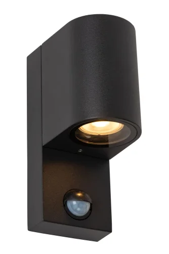 Настенный светильник Zaro Ir 69803/01/30 Lucide уличный IP65 чёрный 1 лампа, плафон чёрный в стиле современный GU10
