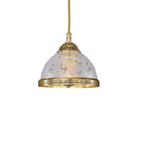 Светильник подвесной L 6302/16 Reccagni Angelo белый 1 лампа, основание золотое в стиле классический 