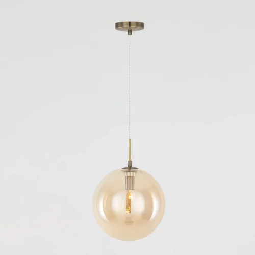 Светильник подвесной Томми CL102633 Citilux янтарный 1 лампа, основание бронзовое в стиле современный шар фото 3
