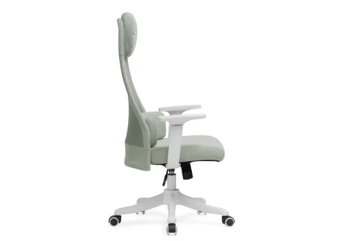 Компьютерное кресло Salta light green / white 15396 Woodville, зелёный/ткань, ножки/пластик/белый, размеры - *1200***650* фото 4
