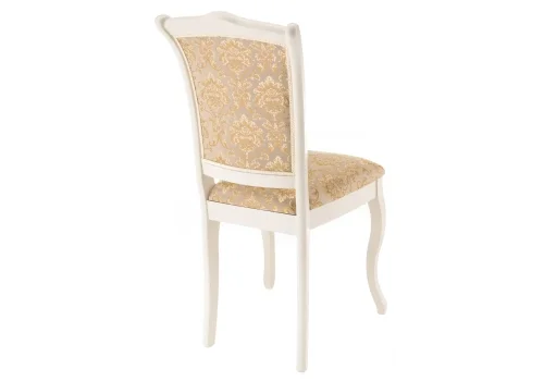 Деревянный стул Луиджи бежевый 318618 Woodville, бежевый/ткань, ножки/массив березы/белый, размеры - ****440*520 фото 4