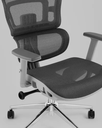 Кресло офисное TopChairs Techno Professional черный УТ000039503 Stool Group, чёрный/текстиль, ножки/металл/хром, размеры - *1270***700*720 фото 7