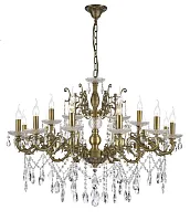 Люстра хрустальная подвесная Colzano E 1.1.18.200 A Dio D'Arte без плафона на 18 ламп, основание бронзовое в стиле классический 