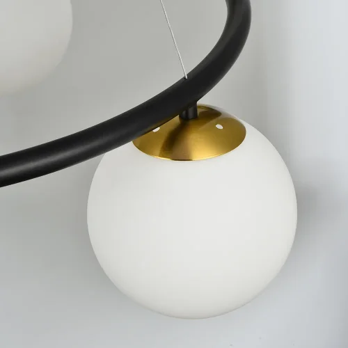 Люстра подвесная Alcor A2224SP-6BK Arte Lamp белая на 6 ламп, основание медь в стиле современный шар фото 3