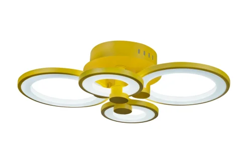 Люстра потолочная LED с пультом Ring A001/4 Yellow iLedex жёлтая на 1 лампа, основание жёлтое в стиле современный хай-тек с пультом кольца фото 3