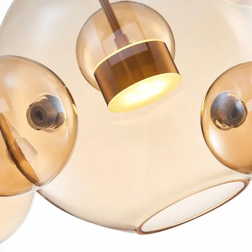 Светильник подвесной LED Bopone SL1133.313.01 ST-Luce янтарный 1 лампа, основание латунь в стиле современный шар фото 3