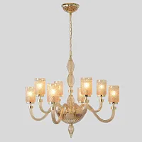 Люстра подвесная SILVESTRO SP8 AMBER Crystal Lux золотая янтарная на 8 ламп, основание золотое янтарное в стиле классический 