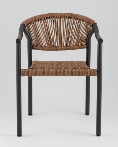 Стул Syna, светло-коричневый, серые ножки УТ000039927 Stool Group, коричневый/ротанг, ножки/металл/серый, размеры - *780**** фото 2