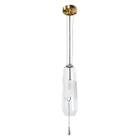 Светильник подвесной Lich 5012/09 SP-1 Divinare прозрачный 1 лампа, основание бронзовое в стиле современный 