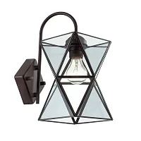 Бра Polihedron 1919-1W Favourite прозрачный 1 лампа, основание чёрное в стиле кантри 