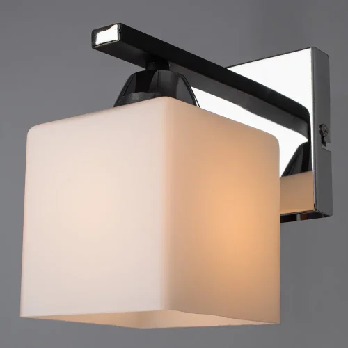 Бра Visuale A8165AP-1BK Arte Lamp белый на 1 лампа, основание чёрное хром в стиле современный  фото 2