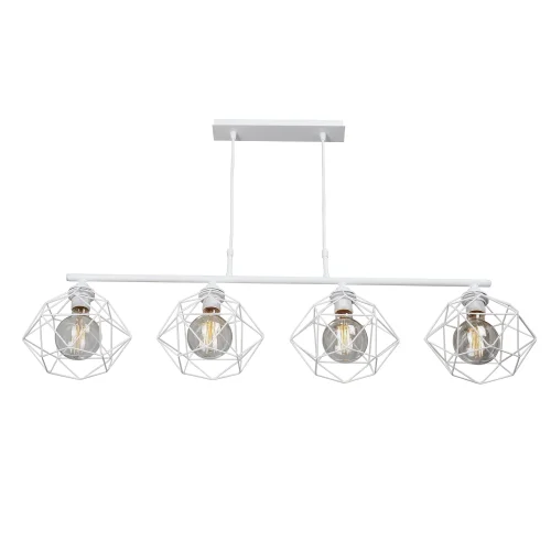 Светильник подвесной V4269-0/4S Vitaluce без плафона на 4 лампы, основание белое в стиле лофт фото 4