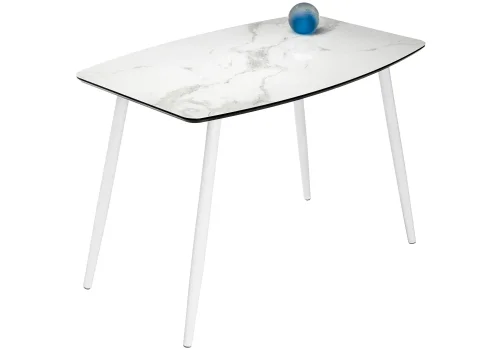 Стол стеклянный Эмма белый мрамор / белый 462159 Woodville столешница белая из стекло фото 3