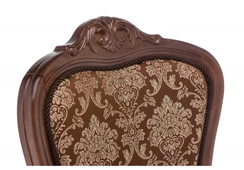 Деревянный стул Руджеро орех / шоколад 318604 Woodville, шоколад/ткань, ножки/массив бука дерево/орех, размеры - ****500*560 фото 6