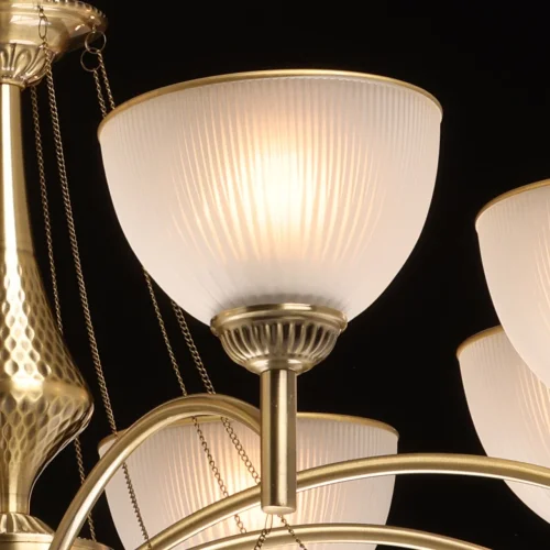 Люстра подвесная Олимп 318015408 MW-Light белая на 8 ламп, основание бронзовое латунь в стиле классический кантри  фото 4