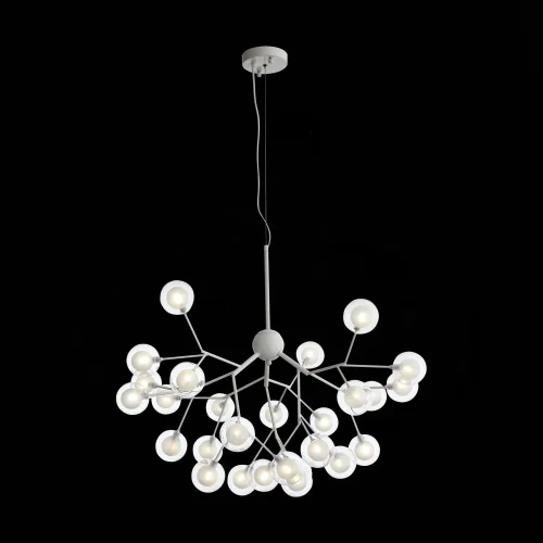 Люстра подвесная Demele SL376.503.27 ST-Luce белая прозрачная на 27 ламп, основание белое в стиле скандинавский современный ветви