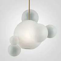 Светильник подвесной GIOPATO COOMBES BOLLE BLS LAMP white glass 6 99036-22 ImperiumLoft белый на 1 лампу, основание золотое в стиле современный 