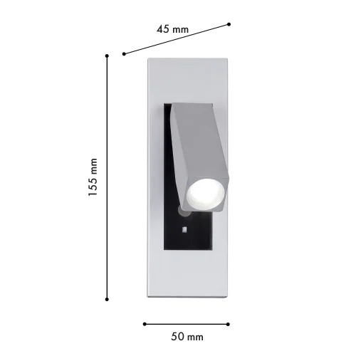 Бра с выключателем LED Bedside 4282-1W Favourite серебряный матовый серебро на 1 лампу, основание серебряное матовое серебро в стиле хай-тек для чтения фото 3