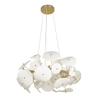 Люстра подвесная Paradise 10234/600 LOFT IT белая на 6 ламп, основание золотое в стиле современный флористика 
