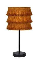 Настольная лампа Extravaganza Togo 10507/81/44 Lucide коричневая оранжевая 1 лампа, основание чёрное металл в стиле винтаж современный 
