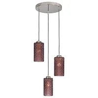 Светильник подвесной L 10001/3 Reccagni Angelo фиолетовый 3 лампы, основание никель в стиле классический современный выдувное