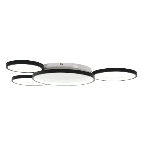 Люстра потолочная LED Emma MR1200-4CL MyFar без плафона на 4 лампы, основание чёрное в стиле современный хай-тек кольца фото 2