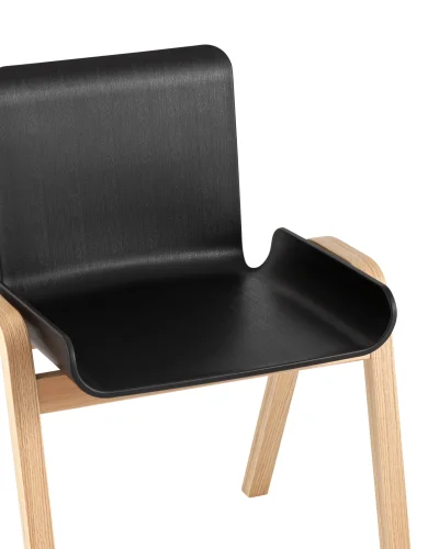 Стул Harbour, черный УТ000036002 Stool Group, чёрный/пластик, ножки/дерево/бежевый, размеры - ****557*558 фото 3