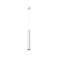Светильник подвесной Focus LED P072PL-L12W3K-1 Maytoni белый на 1 лампу, основание белое в стиле хай-тек современный трубочки