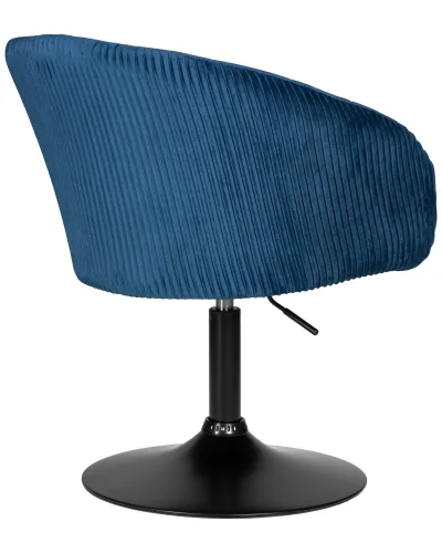 Кресло дизайнерское  8600_BlackBase-LM EDISON BLACK, цвет сиденья синий велюр (1922-20), цвет основания черный Dobrin, синий/велюр, ножки/металл/чёрный, размеры - 750*900***600*570 фото 4