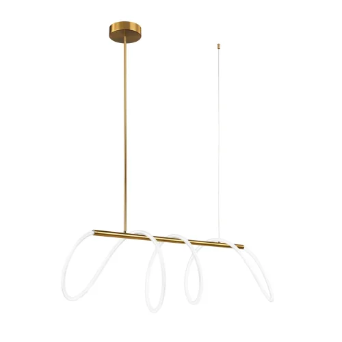 Светильник подвесной LED Thread 10388P/A Brass LOFT IT белый на 1 лампу, основание бронзовое в стиле хай-тек современный минимализм линейный гибкий неон фото 6