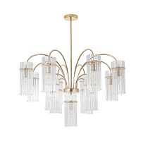 Люстра на штанге Opulenta 8413/13 Lumion прозрачная на 13 ламп, основание латунь в стиле классический Люстра на штанге Opulenta 8413/13 Lumion прозрачная на 13 ламп, основание латунь в стиле классический