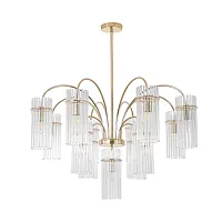 Люстра на штанге Opulenta 8413/13 Lumion прозрачная на 13 ламп, основание латунь в стиле классический Люстра на штанге Opulenta 8413/13 Lumion прозрачная на 13 ламп, основание латунь в стиле классический
