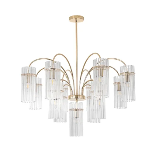 Люстра на штанге Opulenta 8413/13 Lumion прозрачная на 13 ламп, основание латунь в стиле классический Люстра на штанге Opulenta 8413/13 Lumion прозрачная на 13 ламп, основание латунь в стиле классический