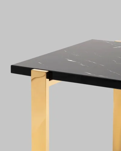 Журнальный столик Тоби 61*61, черный мрамор, сталь золото УТ000036328 Stool Group столешница чёрная из искусственный мрамор фото 4