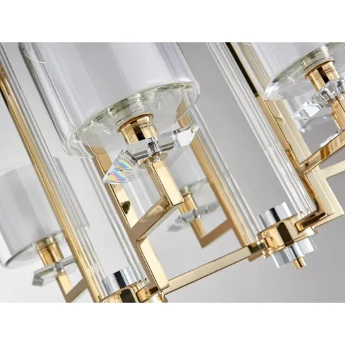 Люстра подвесная 4408+4/S gold Newport белая прозрачная на 12 ламп, основание золотое в стиле современный  фото 3