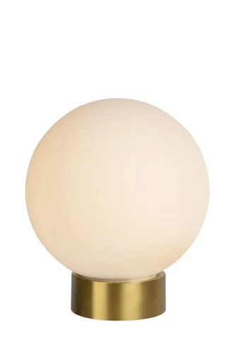 Настольная лампа Jorit 45563/25/61 Lucide белая 1 лампа, основание матовое золото латунь металл в стиле современный 
