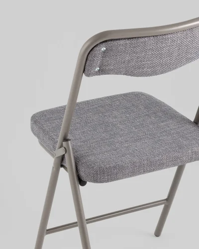 Стул складной Джонни рогожка серо-голубой каркас серый УТ000039512 Stool Group, серый/рогожка, ножки/металл/серый, размеры - ***** фото 3