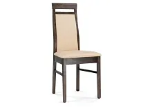 Деревянный стул Амиата орех / ваниль 474303 Woodville, бежевый/искусственная кожа, ножки/дерево/орех, размеры - ****450*500