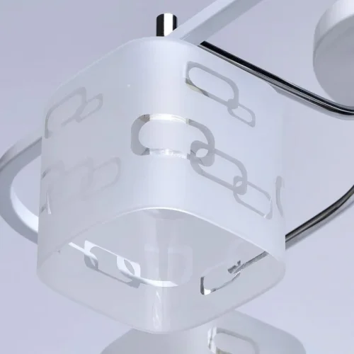 Люстра потолочная Тетро 673017304 DeMarkt белая на 4 лампы, основание серое в стиле классический  фото 3
